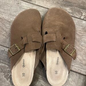 Quince Women's Brown Suede Slip-On Shoes